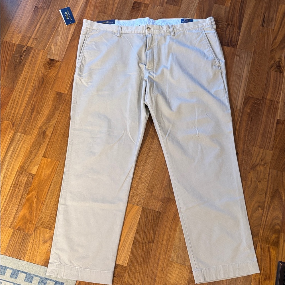 Polo by Ralph Lauren Cream Stretch Slim Fit Pants